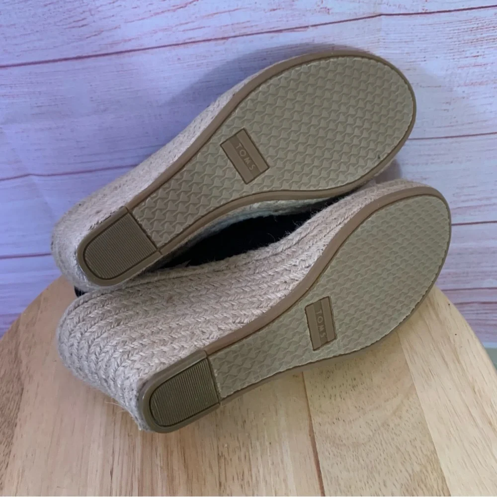 Toms Black Monica‎ Sling Back Espadrilles Sandals Size 8